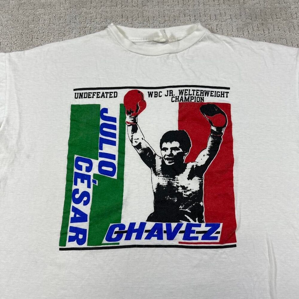 Julio Cesar Chavez 1989 white cotton boxy t-shirt